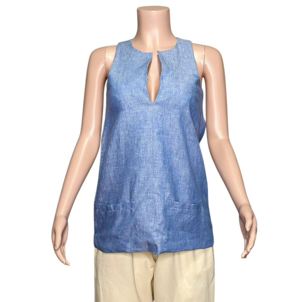 EMERSON FRY A-Line Mod Top, Chambray Linen, XS - Picture 6 of 13